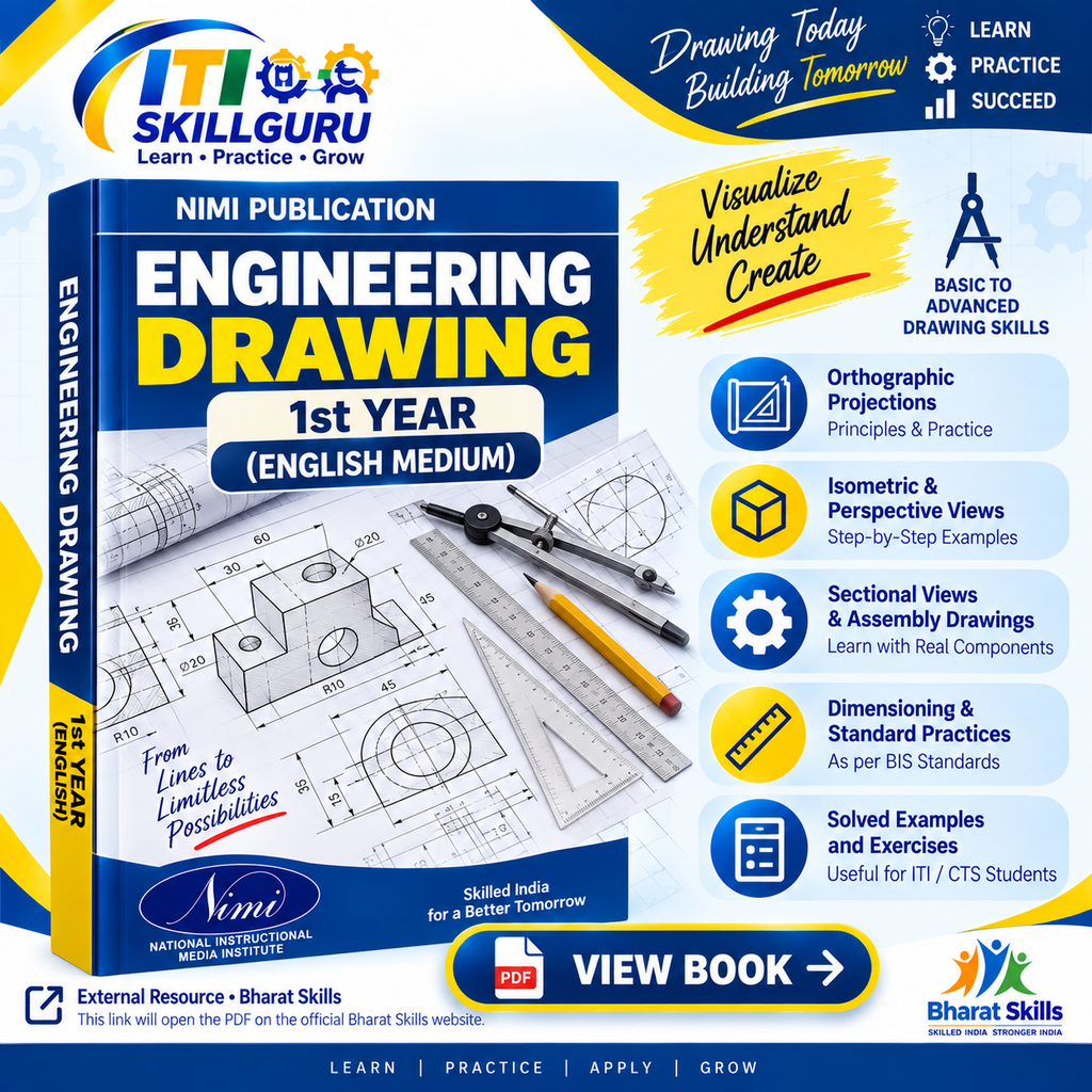 Engineering Drawing Group 19 1st Year English - NIMI book available on Bharat Skills